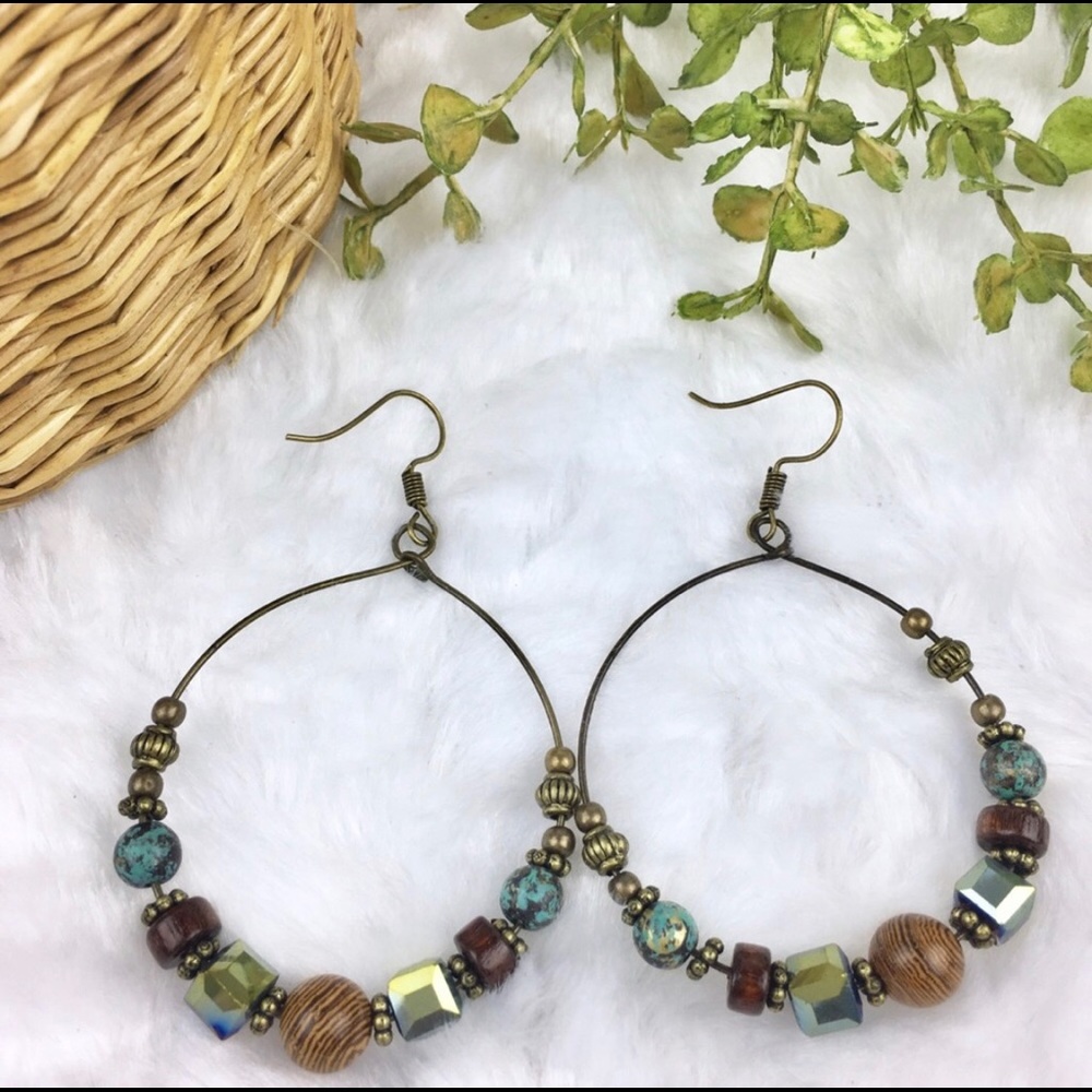Boho hoop earrings